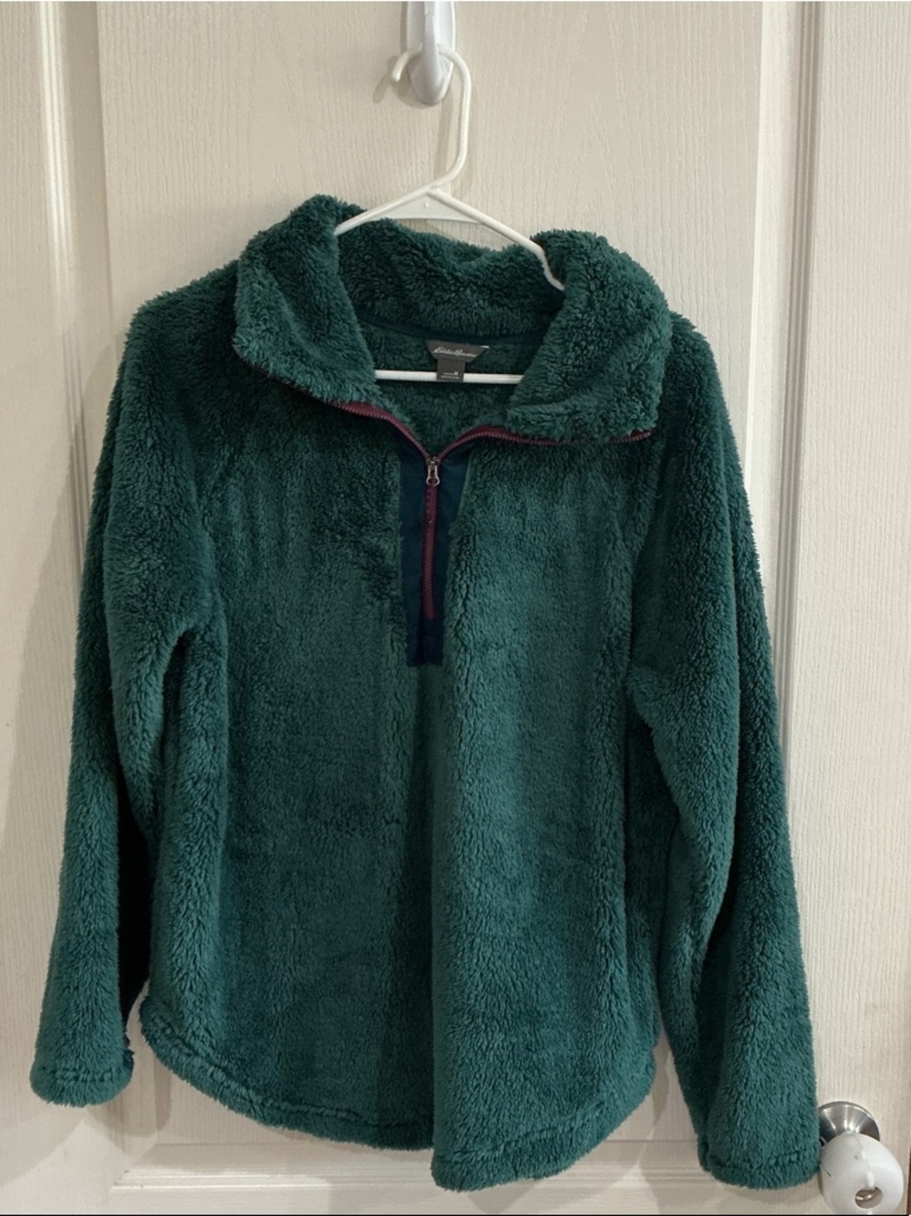 Eddie Bauer Dark Teal Plush Quarter-Zip Fleece Pullover